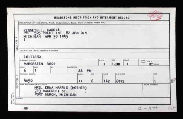 Private Kenneth L. Harris 